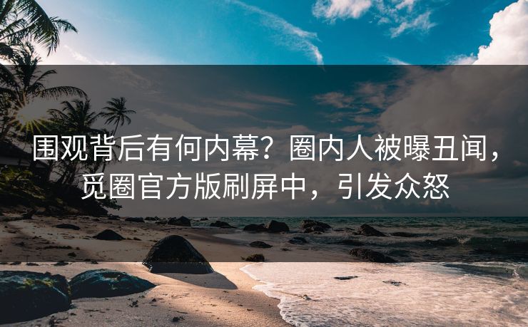 围观背后有何内幕？圈内人被曝丑闻，觅圈官方版刷屏中，引发众怒