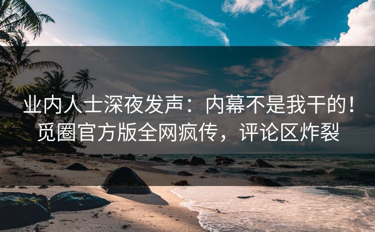 业内人士深夜发声：内幕不是我干的！觅圈官方版全网疯传，评论区炸裂